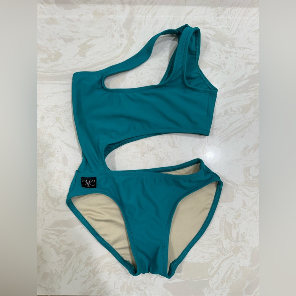 Kandi Kouture Girls Teal Dance Nobu Leotard (CM 5/6)